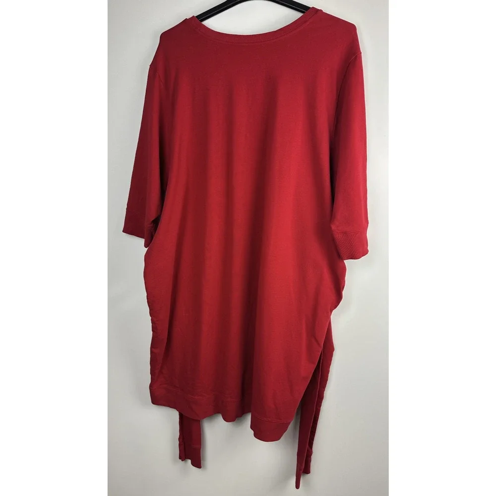 Universal Standard Misa Tie Sweatshirt Dress Red Peruvian Cotton Plus Size 26 28 - Picture 8 of 9